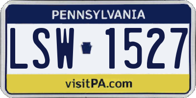 PA license plate LSW1527