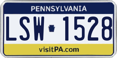 PA license plate LSW1528