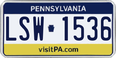PA license plate LSW1536