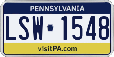 PA license plate LSW1548