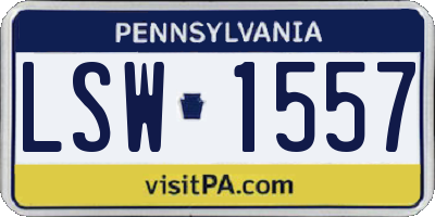 PA license plate LSW1557
