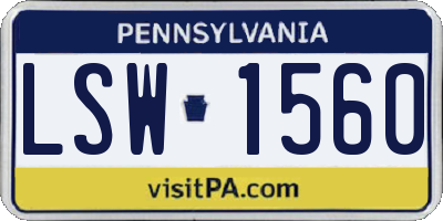 PA license plate LSW1560