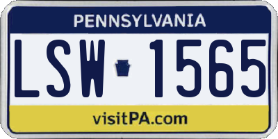 PA license plate LSW1565
