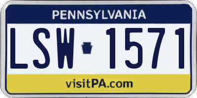 PA license plate LSW1571