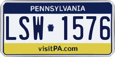 PA license plate LSW1576