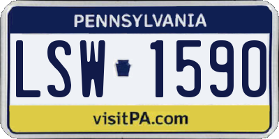 PA license plate LSW1590