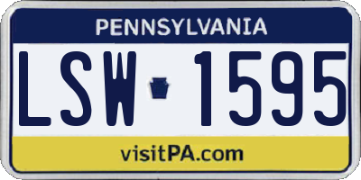 PA license plate LSW1595