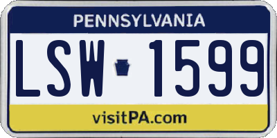 PA license plate LSW1599