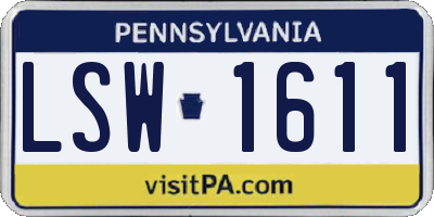 PA license plate LSW1611