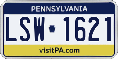 PA license plate LSW1621