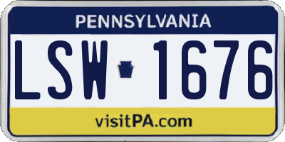 PA license plate LSW1676