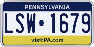 PA license plate LSW1679