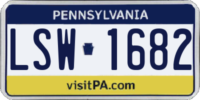 PA license plate LSW1682
