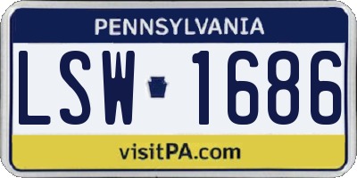 PA license plate LSW1686