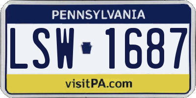 PA license plate LSW1687