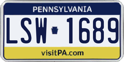 PA license plate LSW1689