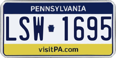 PA license plate LSW1695