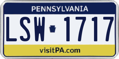 PA license plate LSW1717