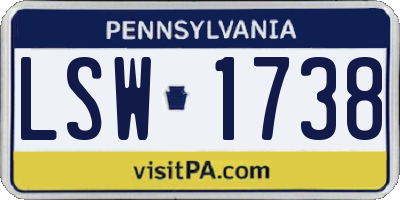PA license plate LSW1738