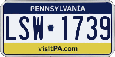 PA license plate LSW1739