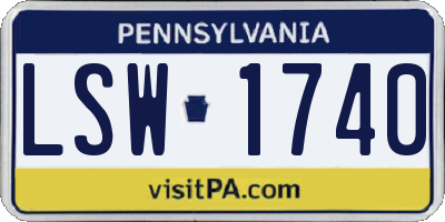 PA license plate LSW1740