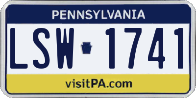PA license plate LSW1741