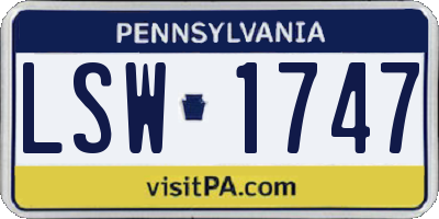 PA license plate LSW1747