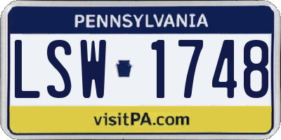 PA license plate LSW1748