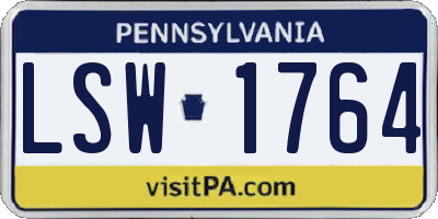 PA license plate LSW1764