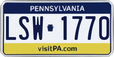 PA license plate LSW1770