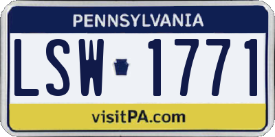 PA license plate LSW1771