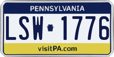PA license plate LSW1776