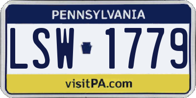 PA license plate LSW1779