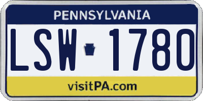 PA license plate LSW1780