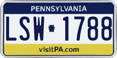 PA license plate LSW1788