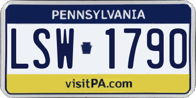 PA license plate LSW1790
