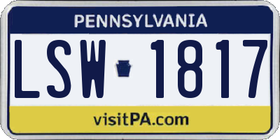 PA license plate LSW1817