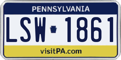 PA license plate LSW1861