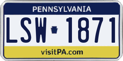 PA license plate LSW1871