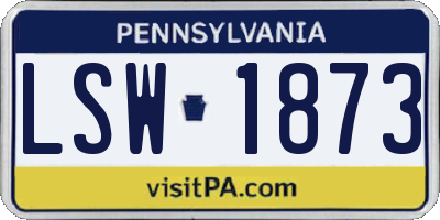 PA license plate LSW1873