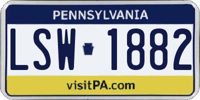 PA license plate LSW1882
