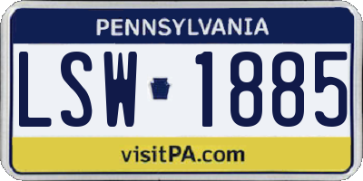 PA license plate LSW1885