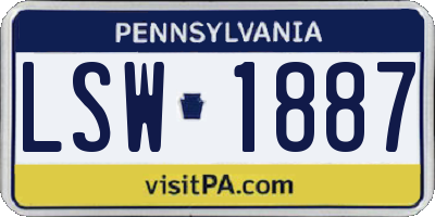 PA license plate LSW1887