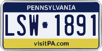 PA license plate LSW1891