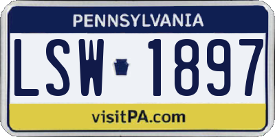 PA license plate LSW1897