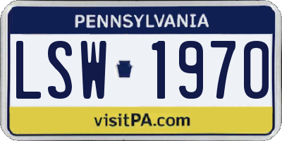 PA license plate LSW1970