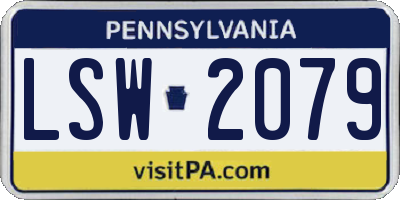 PA license plate LSW2079
