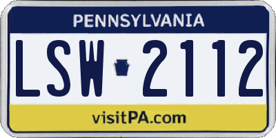 PA license plate LSW2112