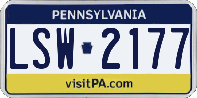 PA license plate LSW2177