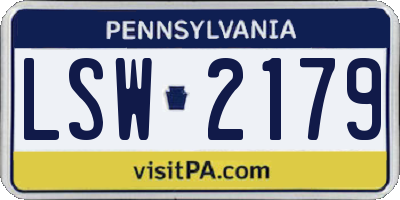 PA license plate LSW2179
